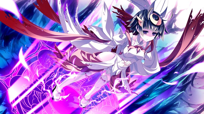 anime girl with wings and magic