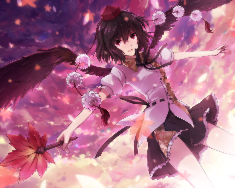 anime girl with wings and maple
