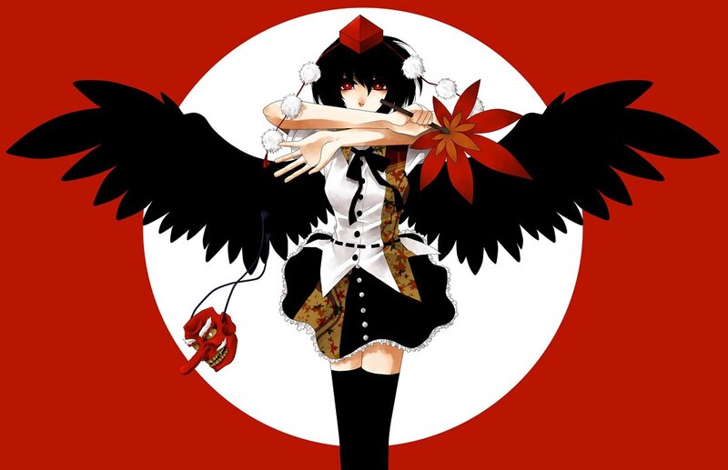 anime girl with wings and mask