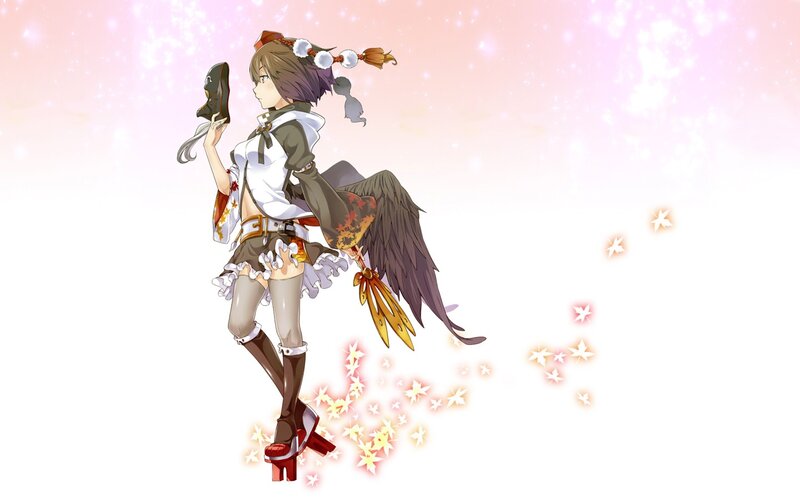 anime girl with wings and shoes