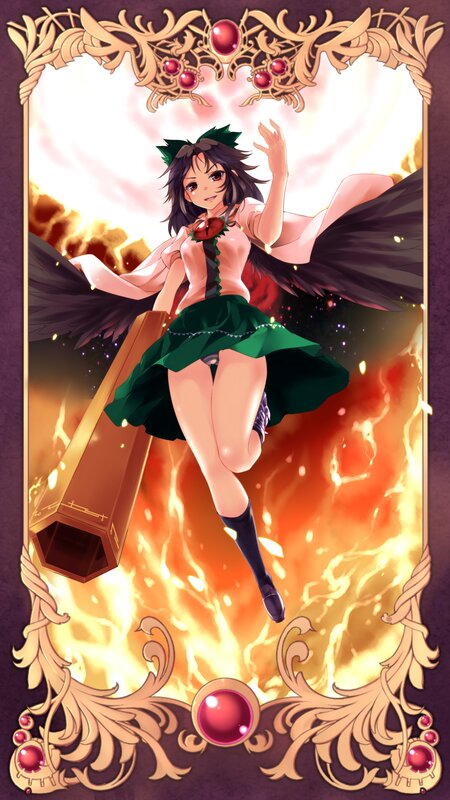 anime girl with wings and staff