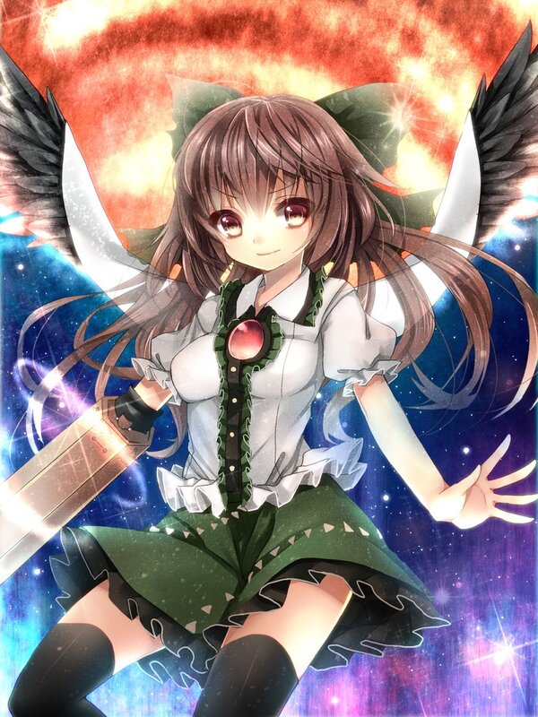 Anime girl with wings and sword