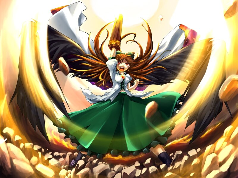 Anime girl with wings and sword
