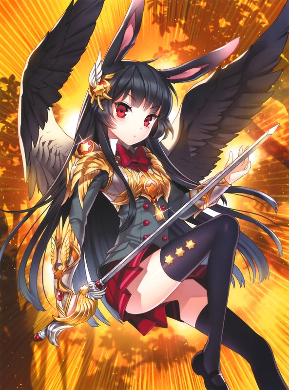 Anime girl with wings and sword