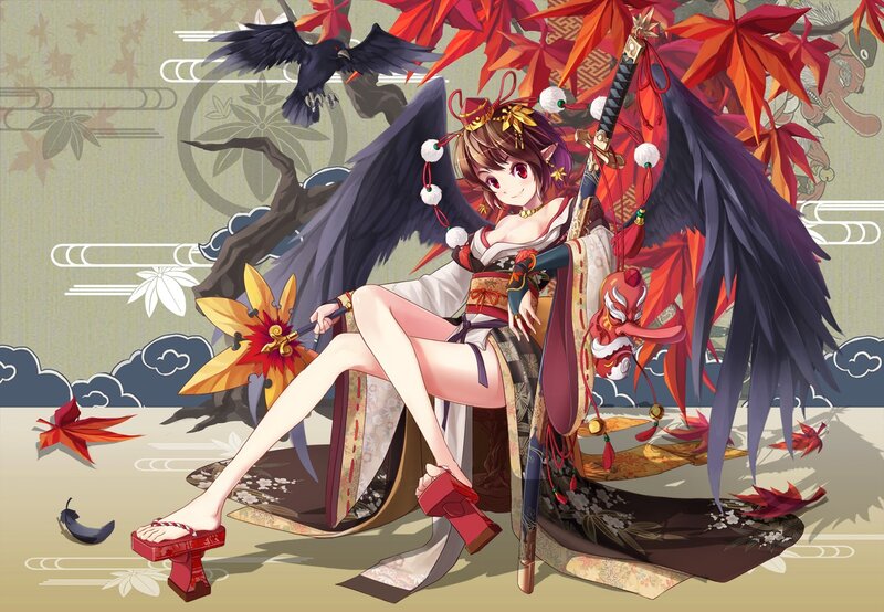 Anime girl with wings and sword