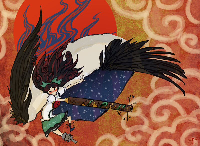 Anime girl with wings and sword