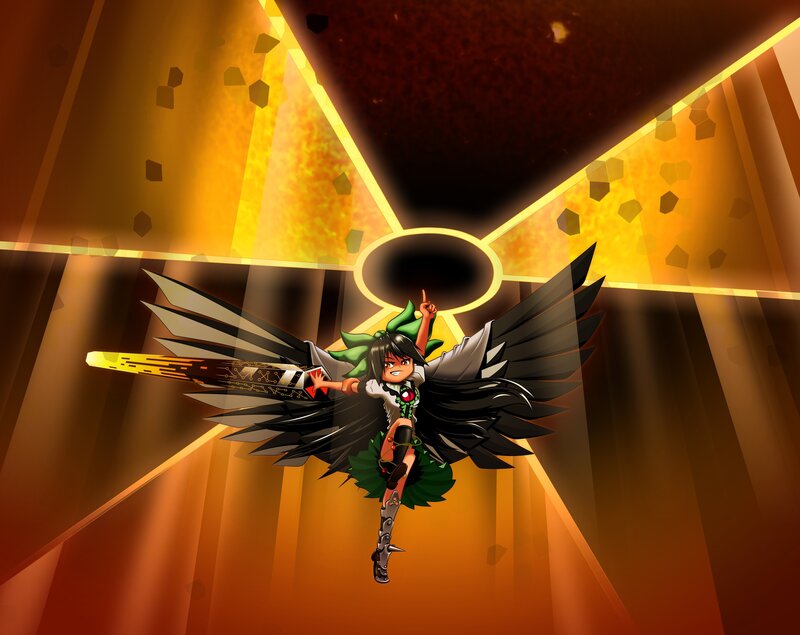 anime girl with wings and sword