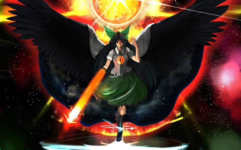 Anime girl with wings and sword