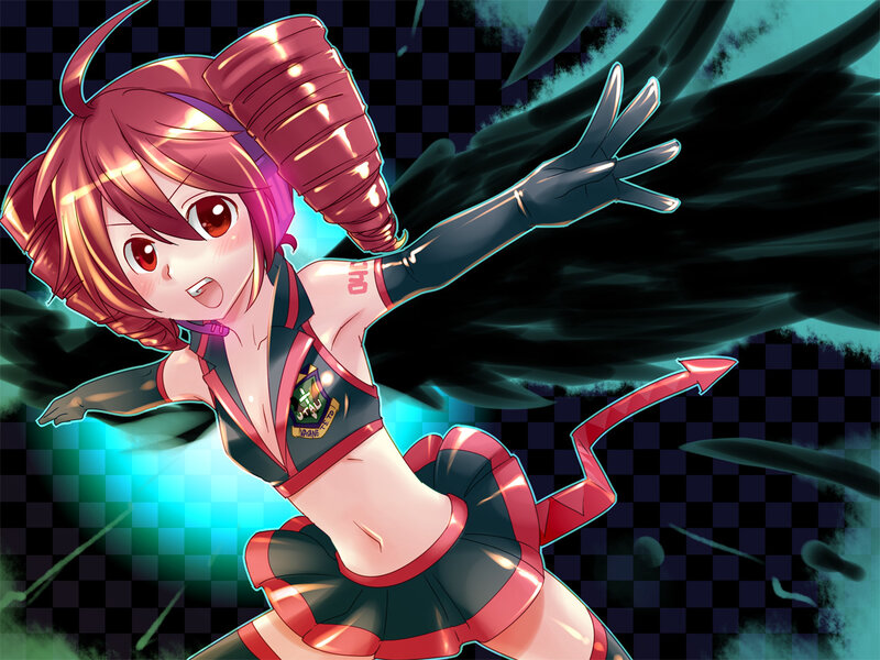 anime girl with wings and tail