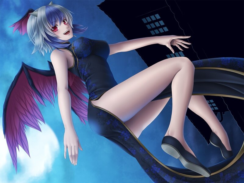 anime girl with wings and tail