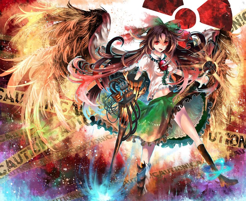 anime girl with wings and weapon
