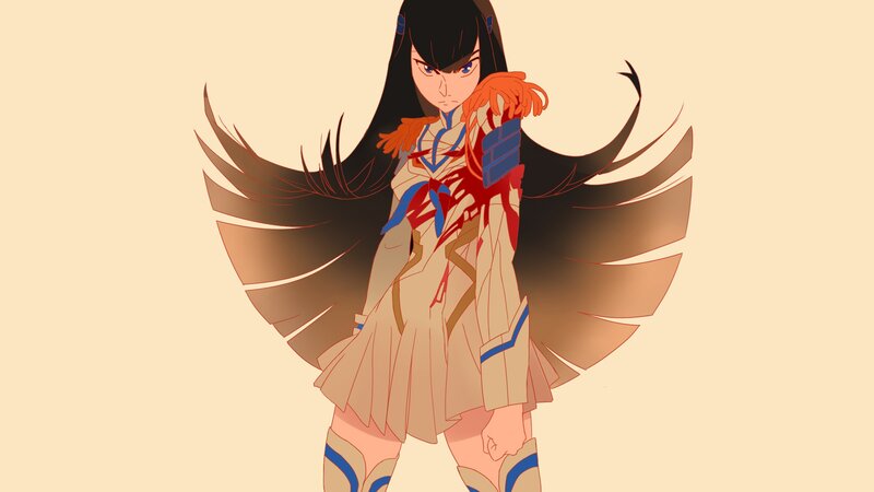 Anime Girl with Wings — Beige, Dramatic, Blood