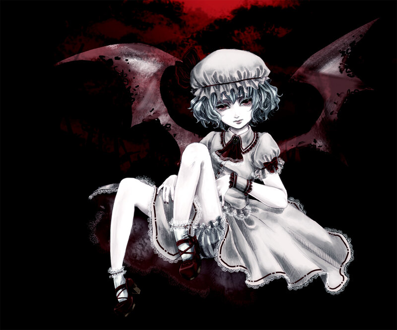 Anime Girl with Wings — Black, Dark