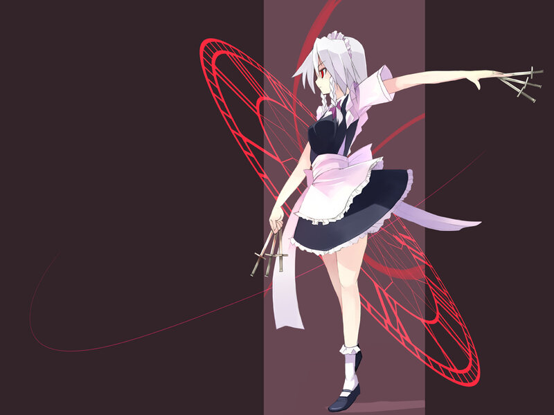 Anime Girl with Wings — Black, Dramatic, Digital Art, Weapons