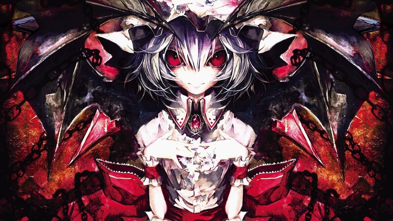 Anime Girl with Wings — Black, Dramatic, Manga, Chains