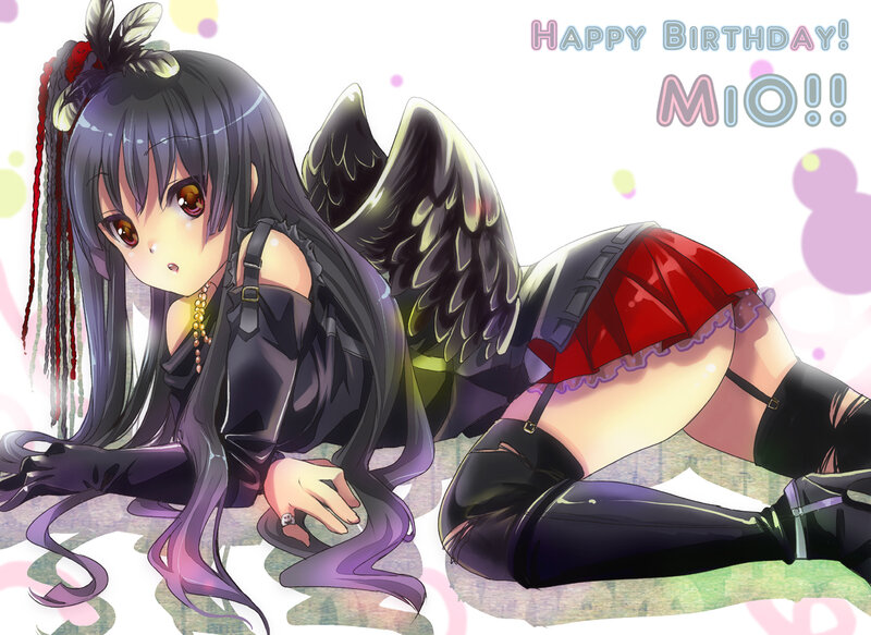 Anime Girl with Wings — Black, Playful
