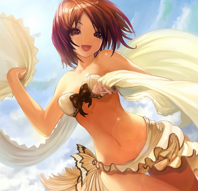 Anime Girl with Wings — Blue, Bright