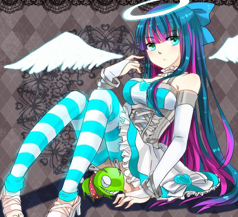 Anime Girl with Wings — Blue, Calm