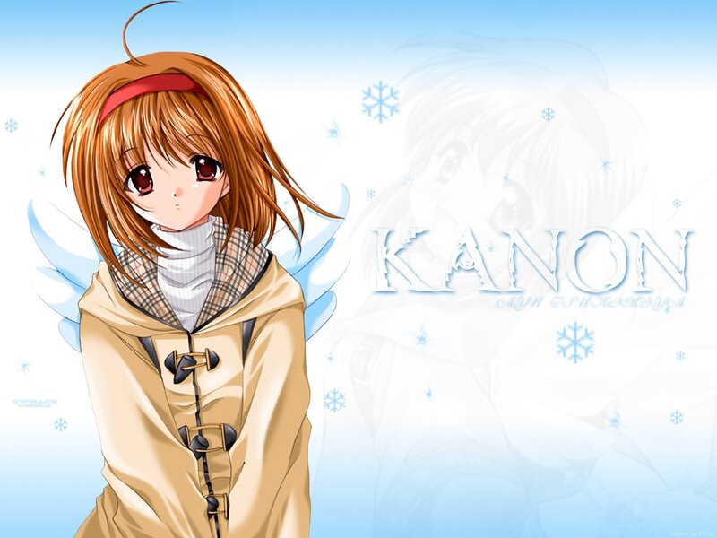 Anime Girl with Wings — Blue, Calm, Winter