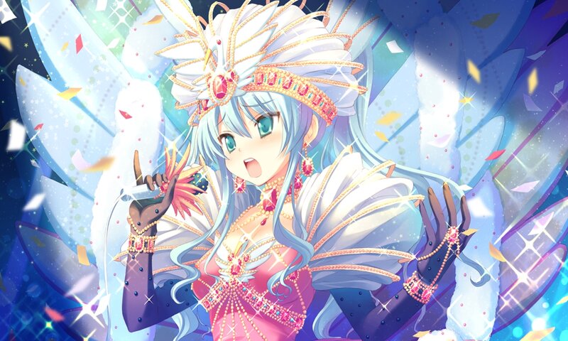 Anime Girl with Wings — Blue, Celebratory