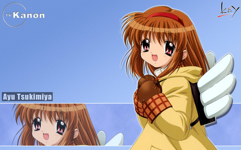 Anime Girl with Wings — Blue, Cheerful