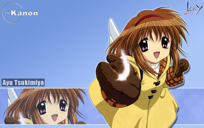 Anime Girl with Wings — Blue, Cheerful, Yellow Coat