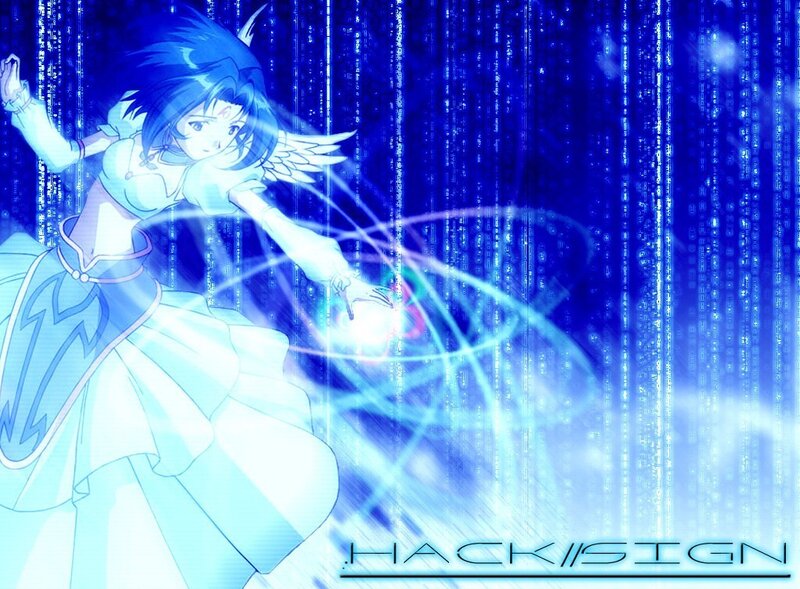 Anime Girl with Wings — Blue, Dramatic, Magic Circle