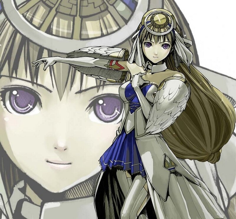 Anime Girl with Wings — Blue, Dramatic, Manga
