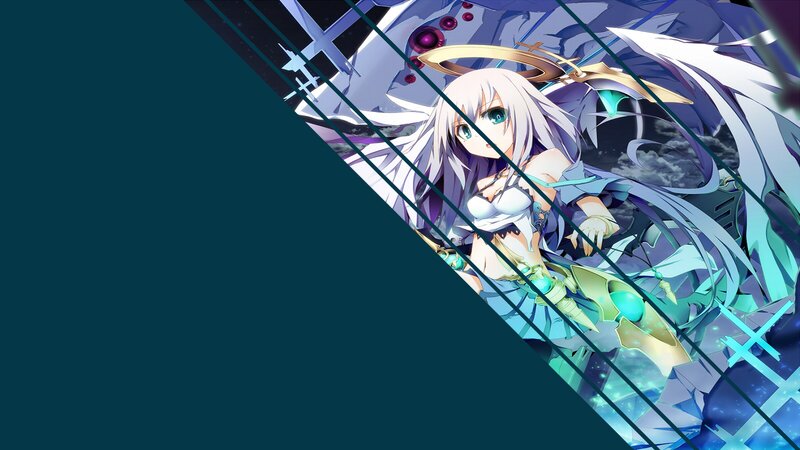 Anime Girl with Wings — Blue, Dramatic, Night, Digital Art, Halo