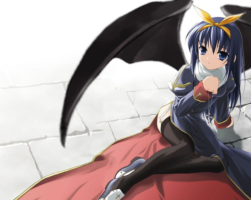 Anime Girl with Wings — Blue, Dramatic, Scythe