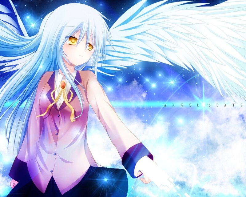 Anime Girl with Wings — Blue, Dramatic