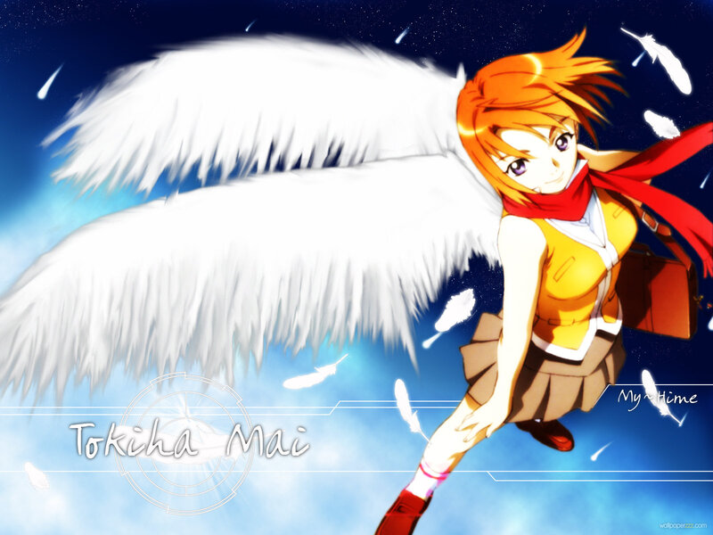 Anime Girl with Wings — Blue, Dynamic, Night
