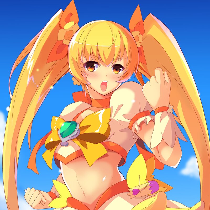 Anime Girl with Wings — Blue, Energetic