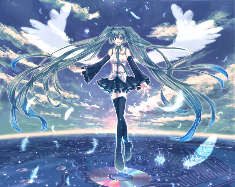 Anime Girl with Wings — Blue, Ethereal