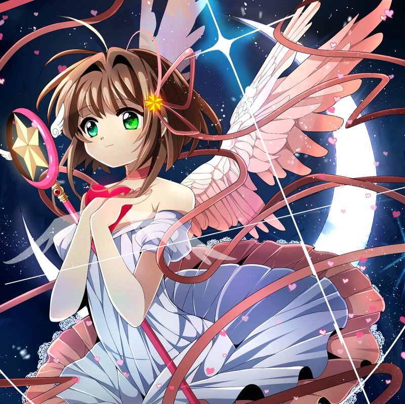 Anime Girl with Wings — Blue, Magical