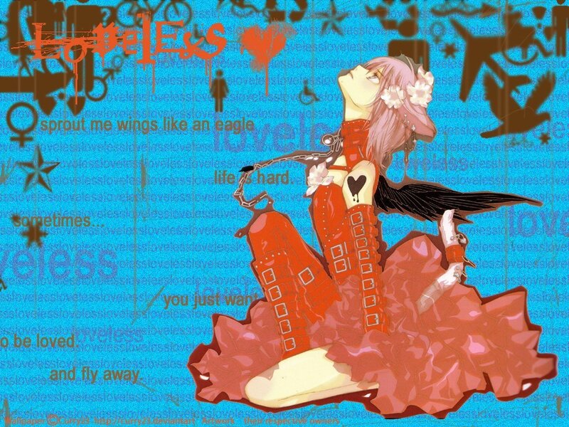 Anime Girl with Wings — Blue, Melancholic
