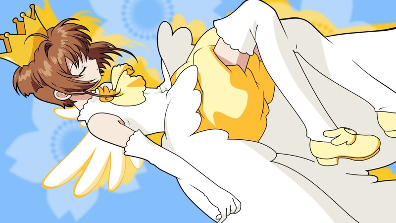 Anime Girl with Wings — Blue, Peaceful