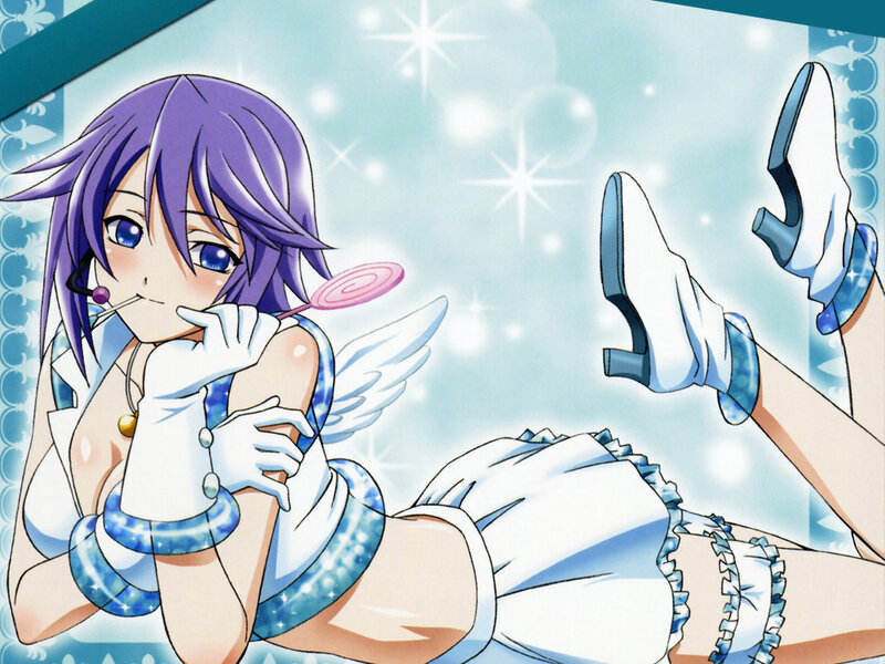 Anime Girl with Wings — Blue, Playful