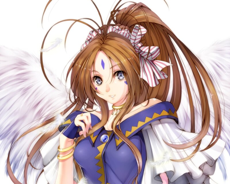 Anime Girl with Wings — Brown, Calm, Bow