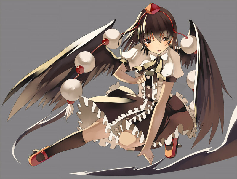 Anime Girl with Wings — Brown, Calm, Dress