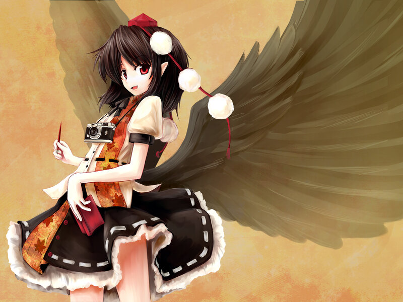 Anime Girl with Wings — Brown, Calm