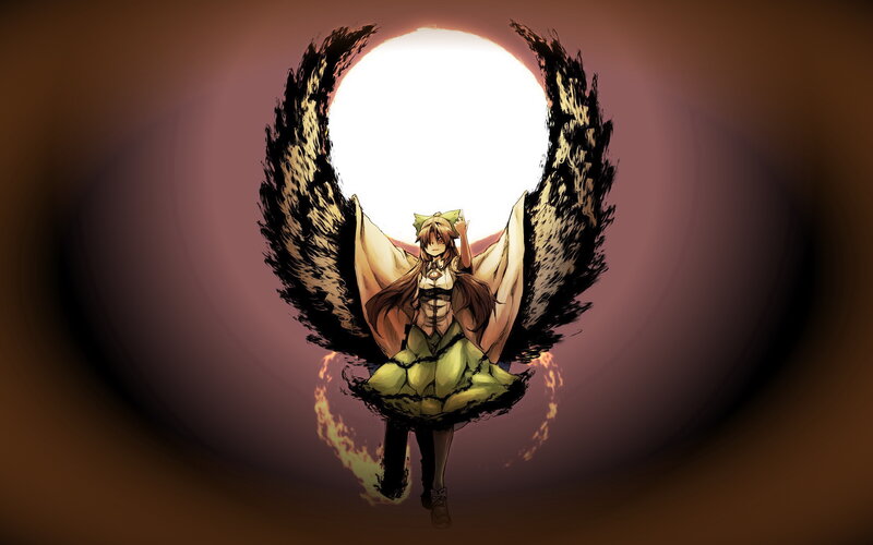 Anime Girl with Wings — Brown, Dramatic, Sunset, Manga