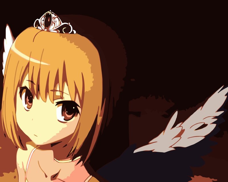 Anime Girl with Wings — Brown, Dramatic, Tiara