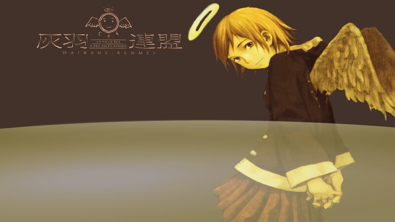 Anime Girl with Wings — Brown, Somber, Halo