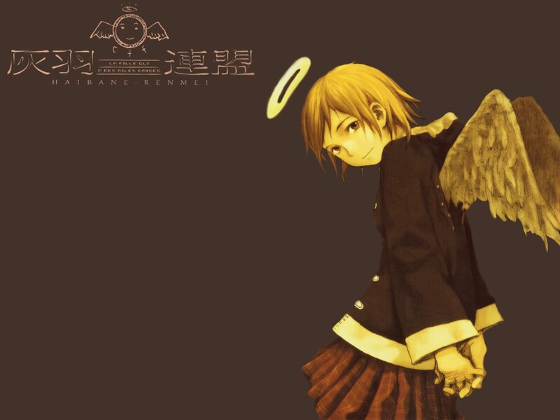 Anime Girl with Wings — Brown, Somber