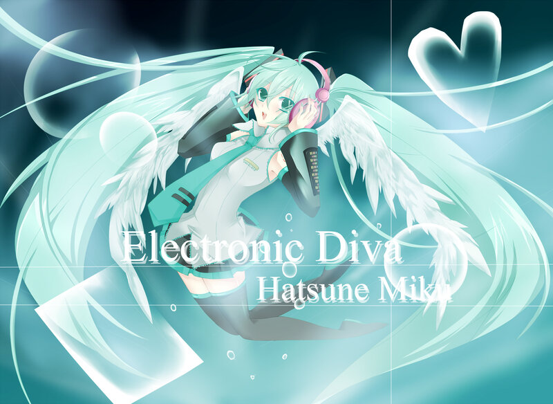 Anime Girl with Wings — Cyan, Dreamy