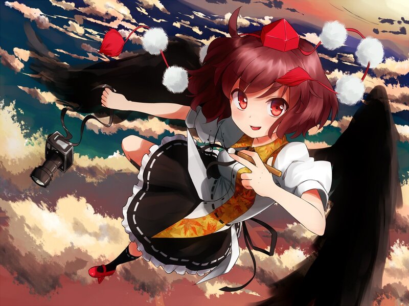 anime girl with wings flying