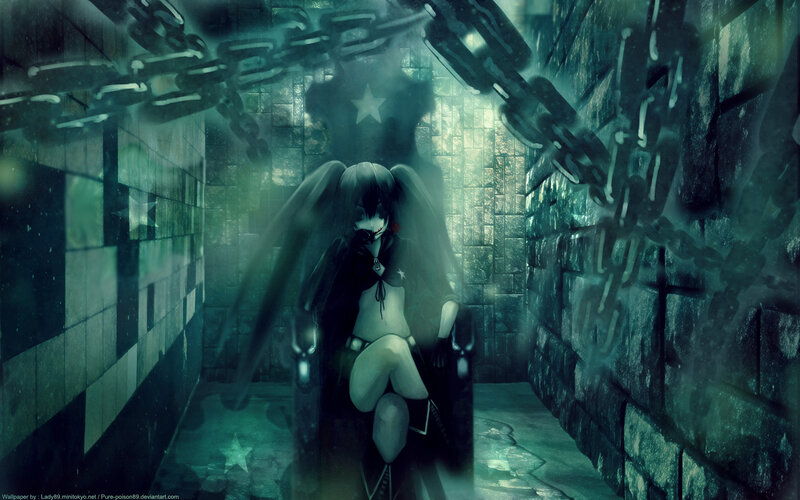Anime Girl with Wings — Green, Dark, Somber