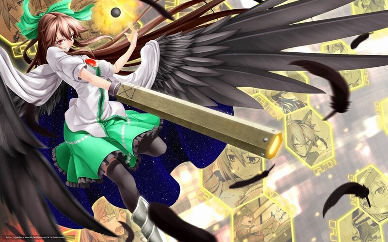 Anime Girl with Wings — Green, Dramatic, Night, Manga