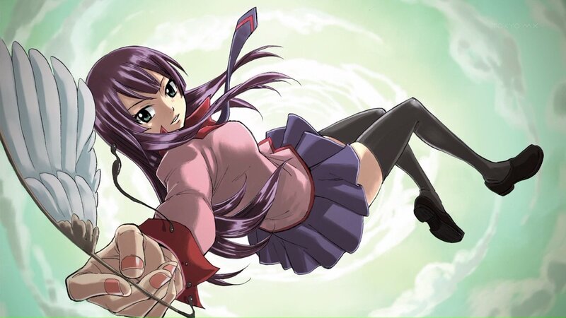 Anime Girl with Wings — Green, Dynamic